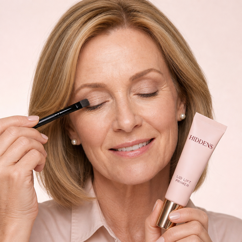Brushing a thin layer on the upper lid