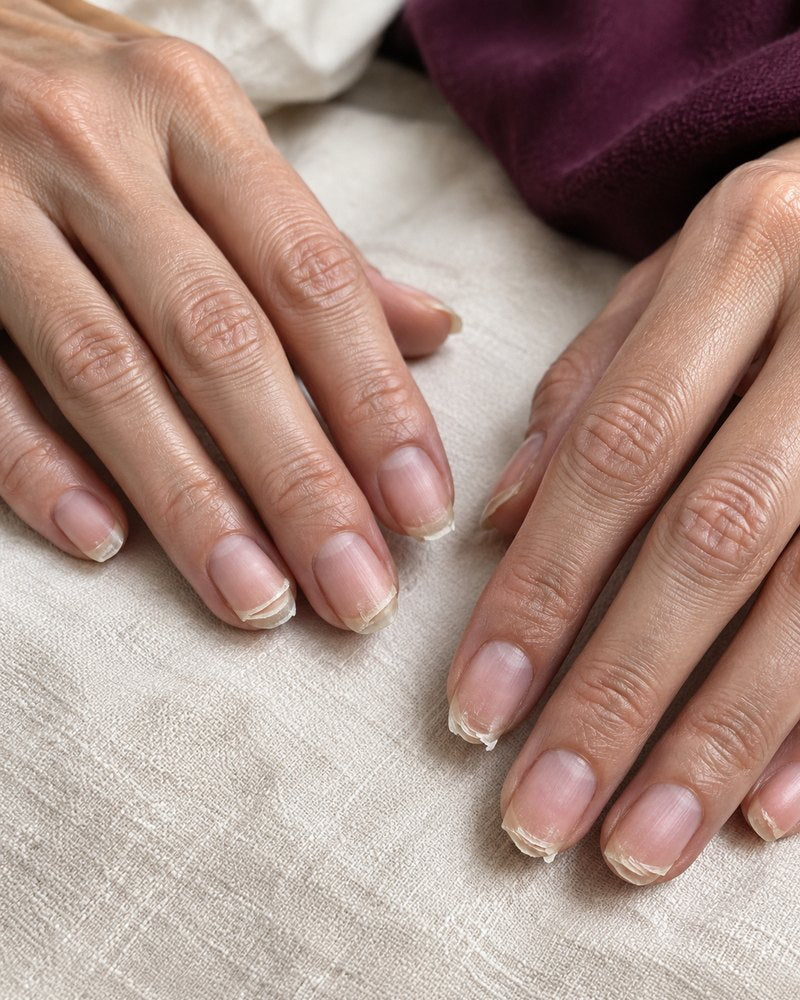 A nail peeling in layers