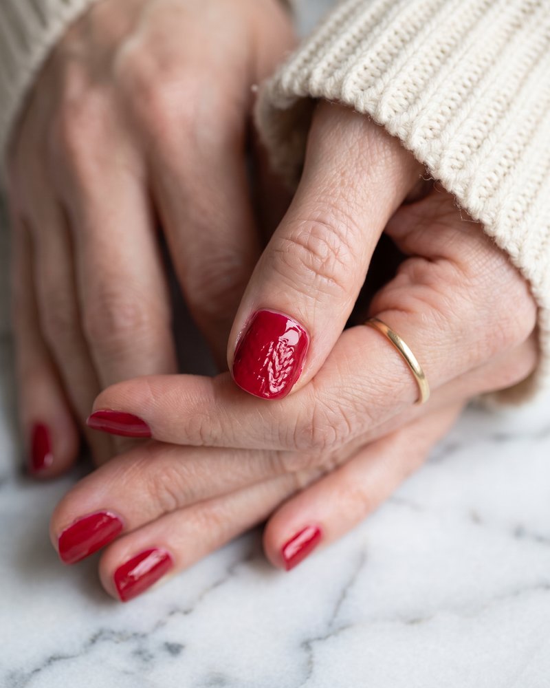 A smudged wet nail