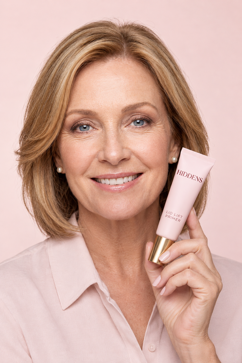 The Lid Lift Primer in hand