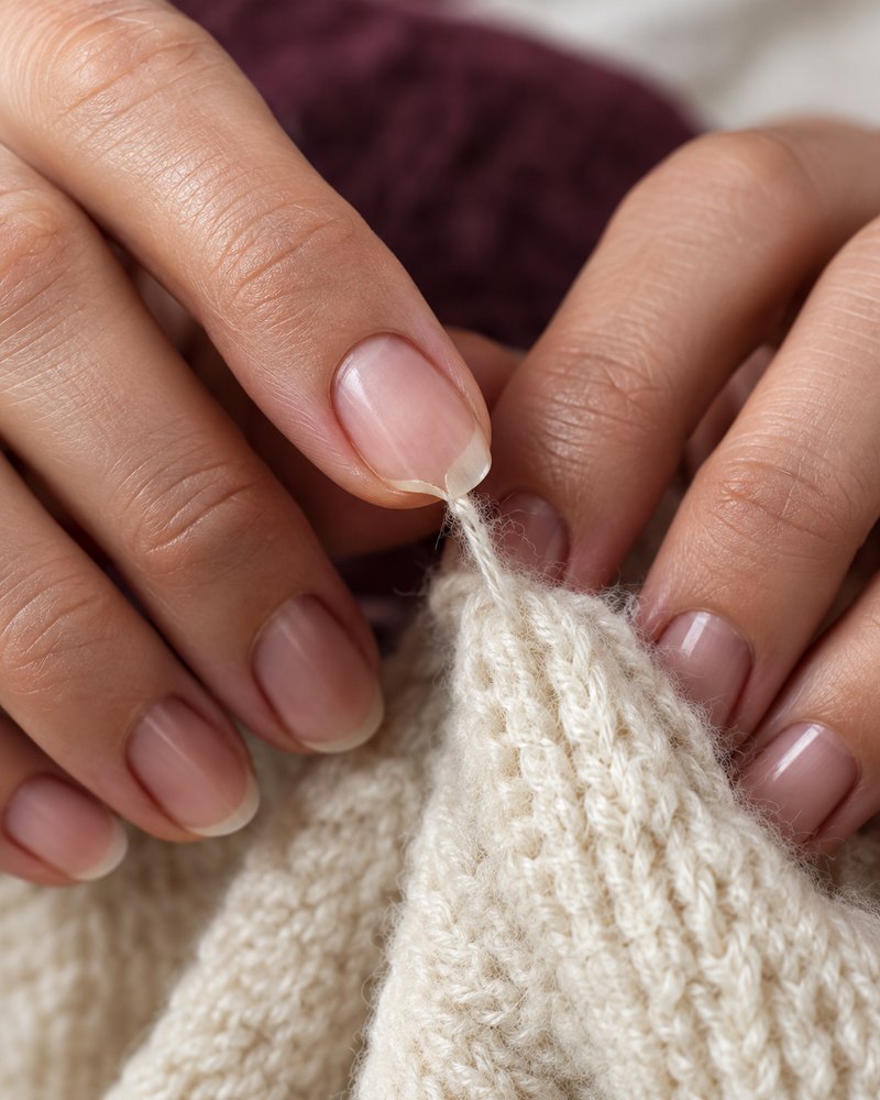 A nail split at the corner