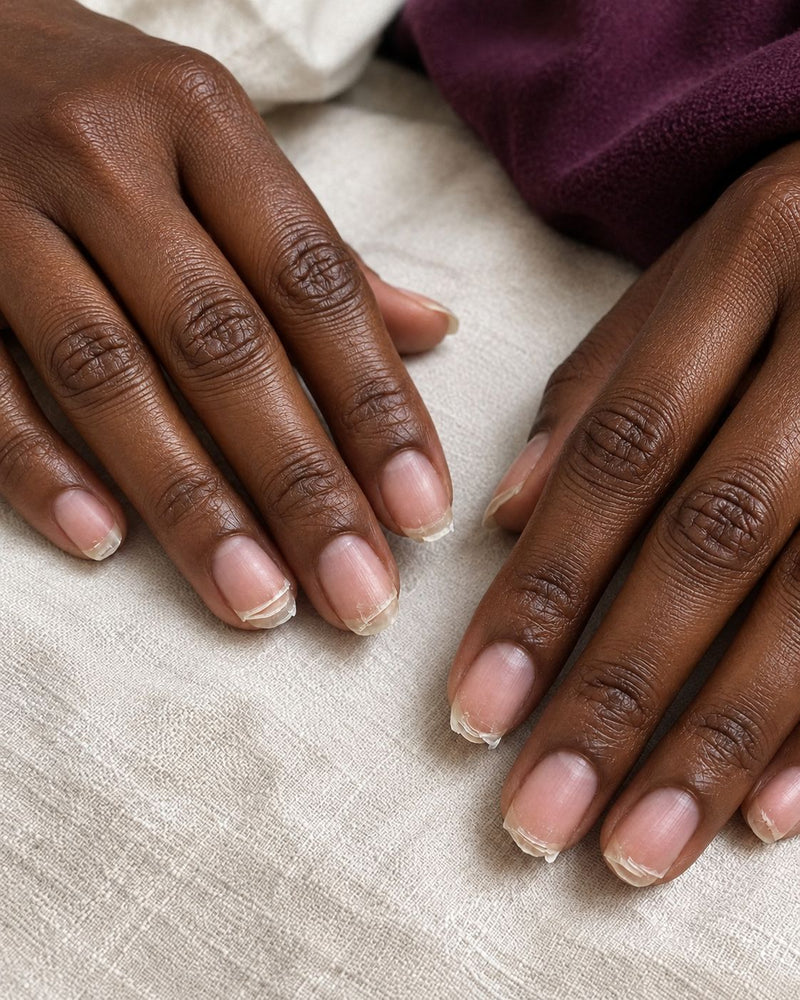 A nail peeling in layers