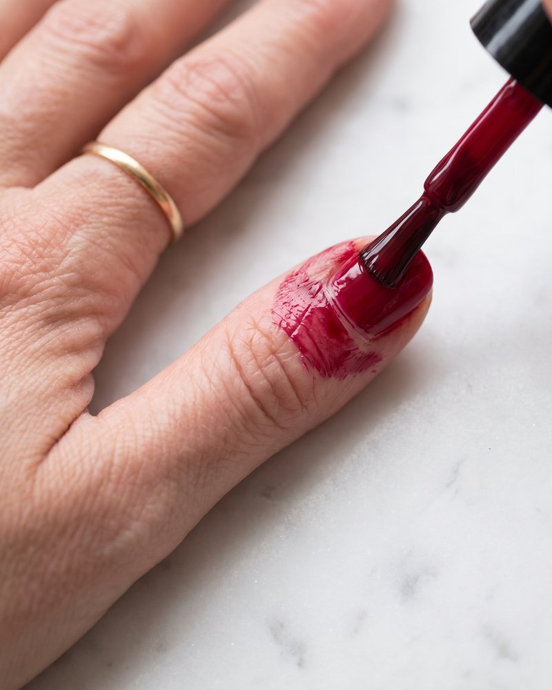 Polish flooding over the cuticle
