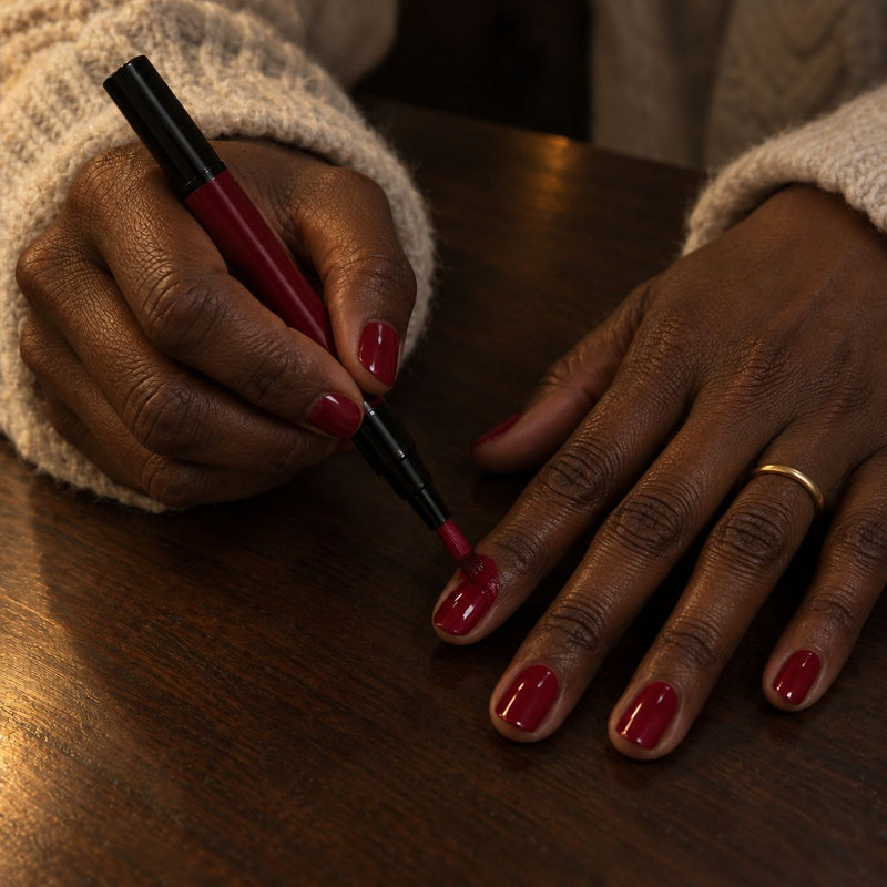 A few clean strokes of cherry red color