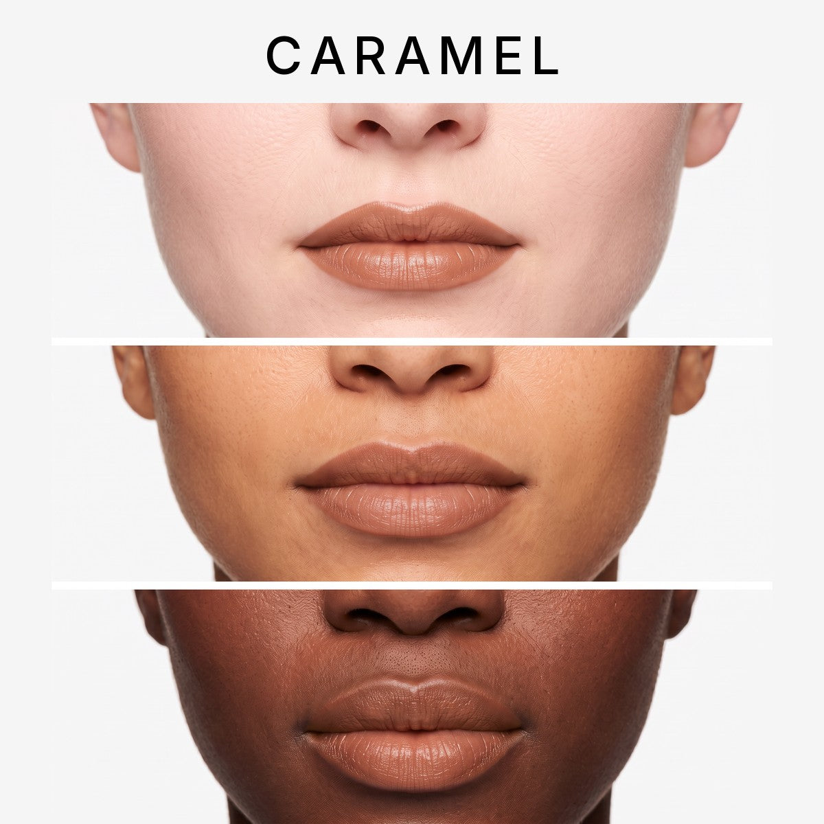 Caramel on fair, medium and deep skin