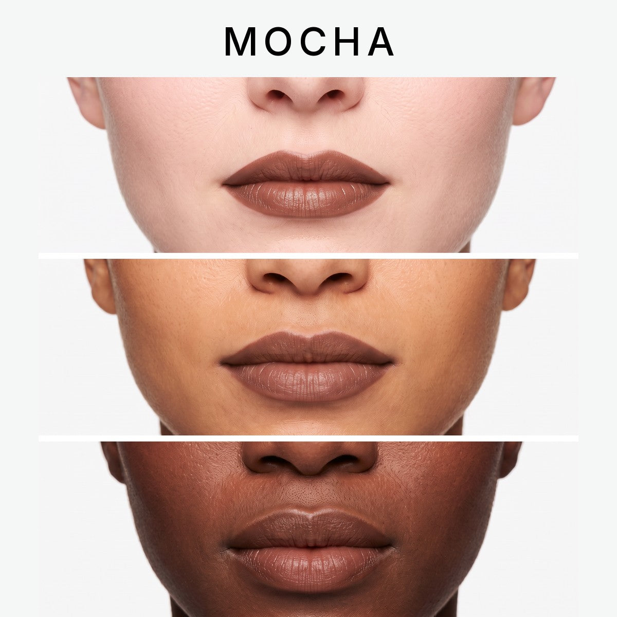 Mocha on fair, medium and deep skin